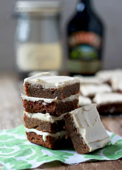 st patricks day desserts, baileys coffee blondies