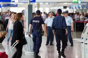 Police in an airport 