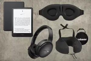 collage of flight survival gear on graphite background