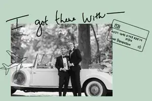 Two men at their wedding 