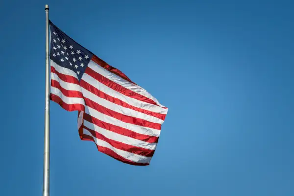 the american flag waving