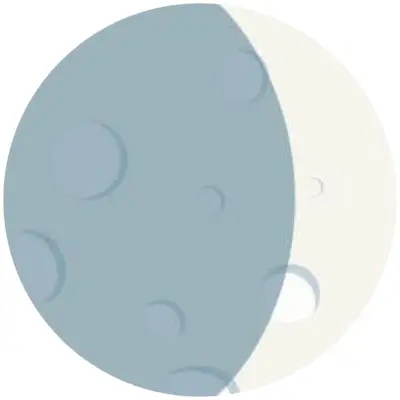 waxing crescent moon phases, northern hemisphere perspective, less than half of right side of moon illuminated