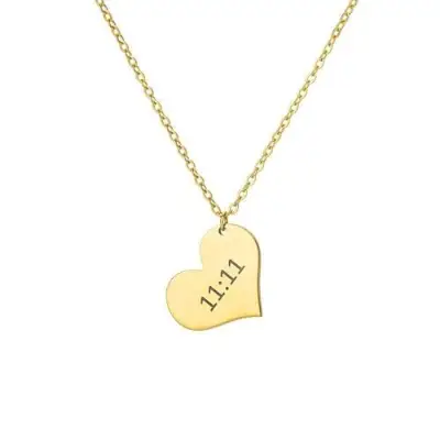 1111 Angel Number Heart Necklace 