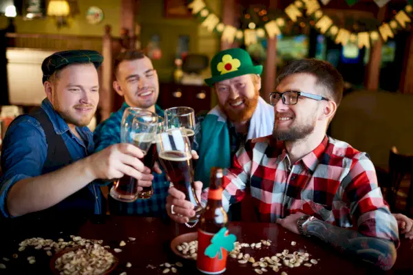 st patricks day puns group in pub