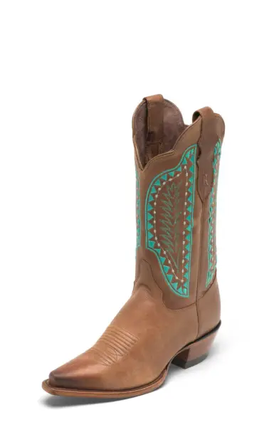 Footwear, Boot, Cowboy boot, Shoe, Durango boot, Brown, Turquoise, Tan, Work boots, Turquoise, 