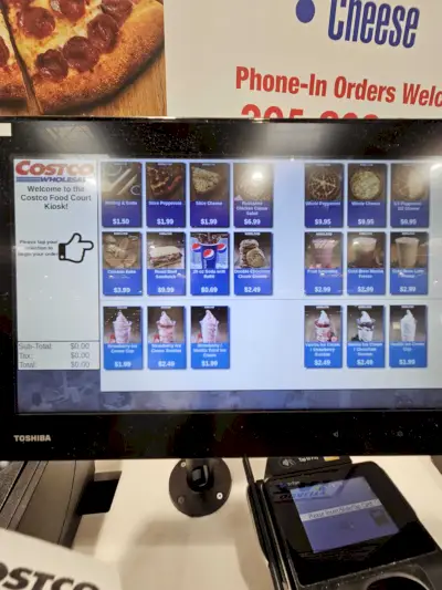 menu at costco