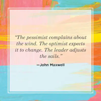 john maxwell leadership quote about adjusting the sails on abstract watercolor background