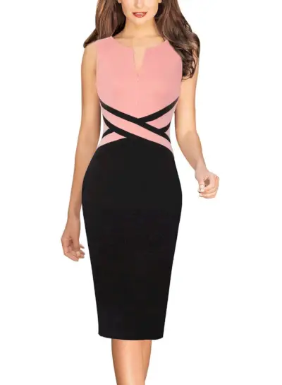 Pink and Black Dress