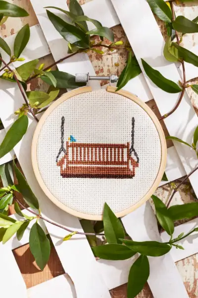 cross stitch porch swing