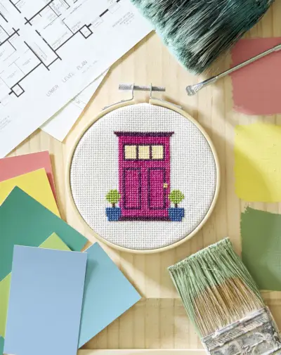 front door cross stitch pattern