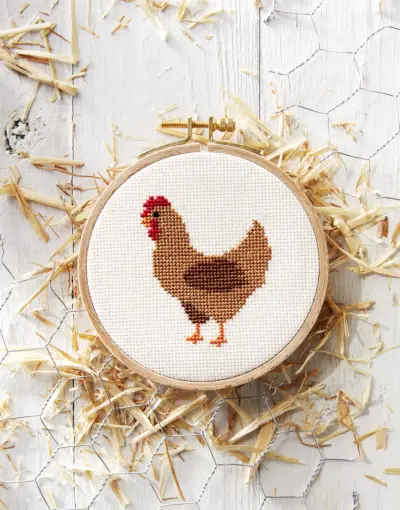 cross stitch chicken