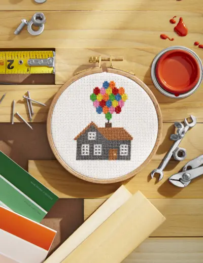  balloon-house-country-living-cross-stitch 