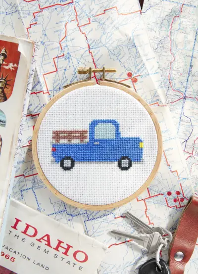 pickup truck cross stitch pattern