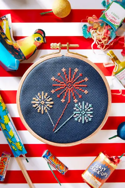 free cross stitch pattern fireworks 4th of july