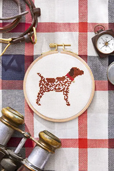 free cross stitch pattern hunting dog