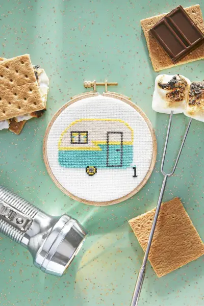 camper cross stitch pattern