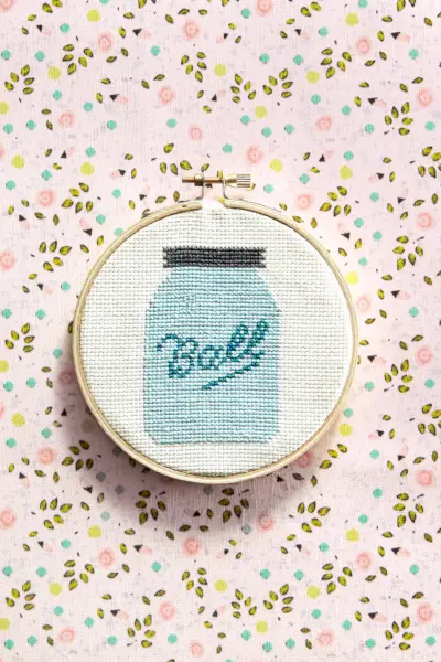 Pattern, Textile, Embroidery, Pink, Aqua, Turquoise, Teal, Azure, Cross-stitch, Needlework, 