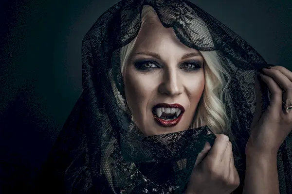 woman vampire creative make up for halloween