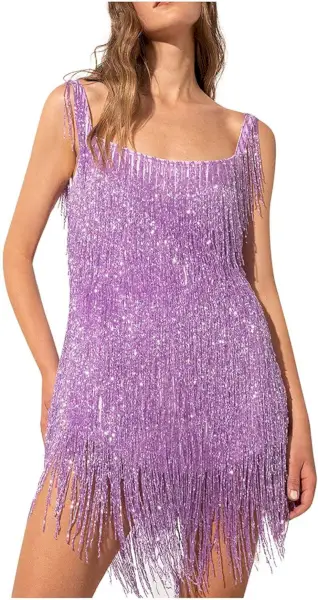 Purple Sequins Dress
