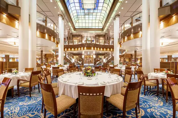 The Britannia Restaurant on board the Queen Mary 2 cruise ship