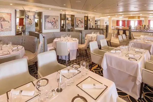 The Steakhouse at the Verandah on board the Queen Mary 2 cruise ship