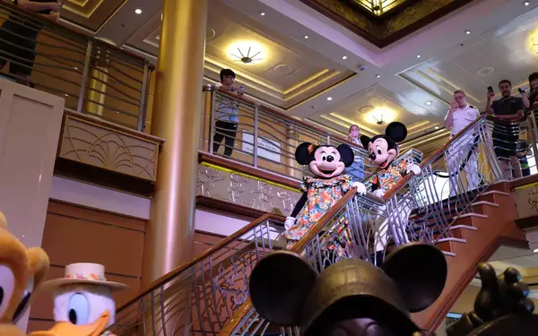 Disney characters on ship