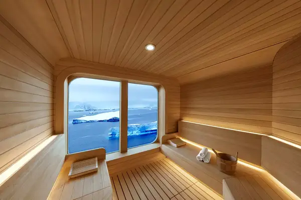 Sauna aboard the Seabourn Venture