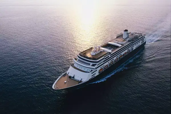 Aerial view of the Volendam cruise ship by Holland America Line