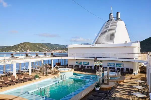 Pool deck on Silversea Cruises