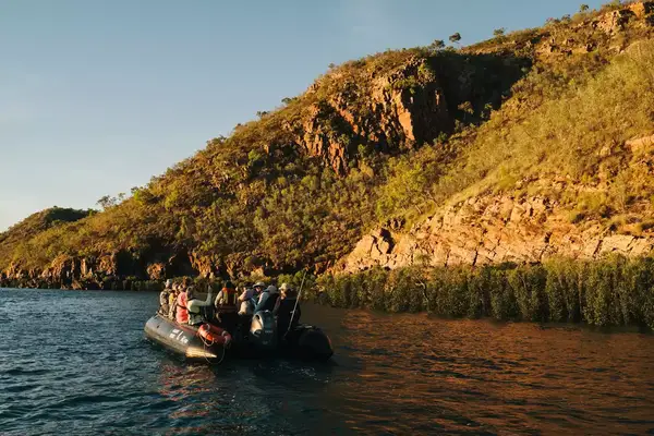 A zodiac at Horizontal Falls in Australia