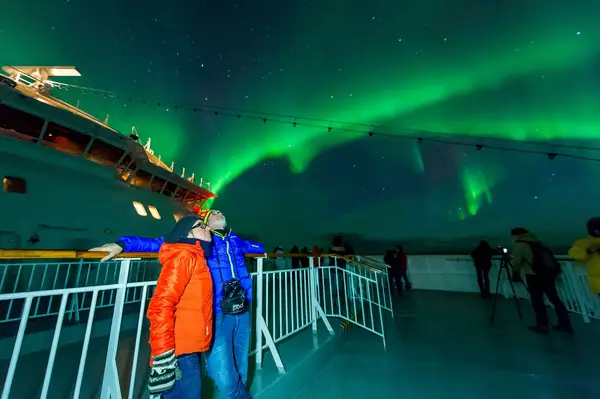 Passengers on a Hurtigruten cruise