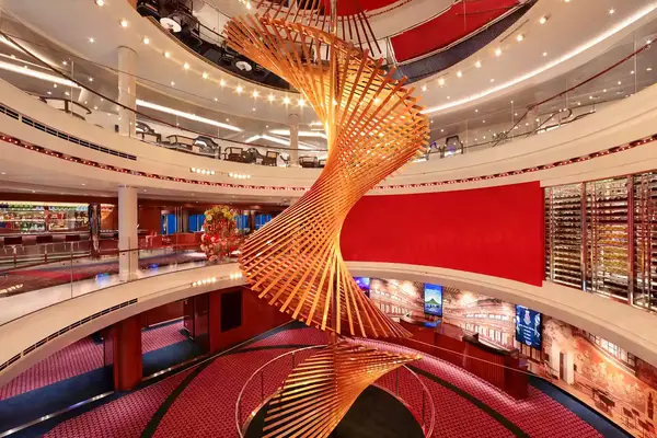 The atrium on board the Rotterdam ship by Holland America Line
