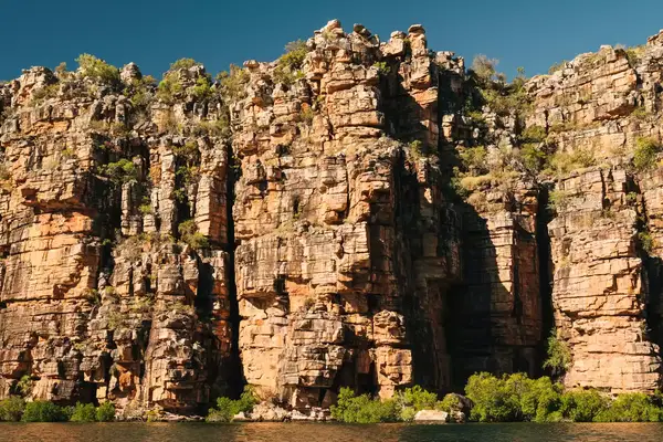 A cliff along the King George River in Australia