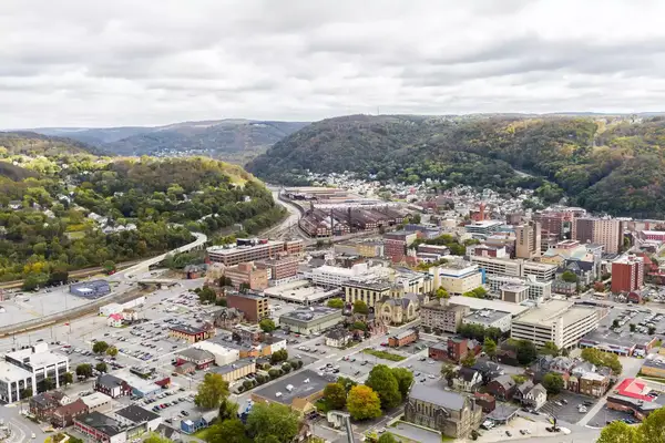 An aerial view of Johnstown Pennsylvania