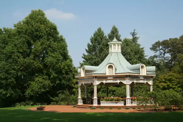 A gazebo in a green garden in Ohio