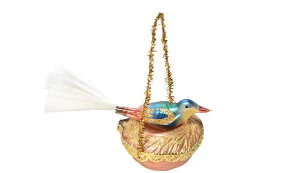 German Blown Glass Bird Nest Ornament