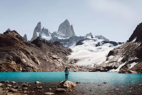 Young woman enjoying a day at Argentinian Patagonia 