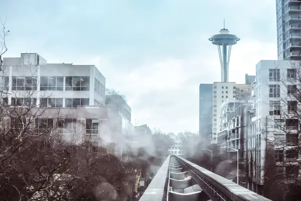 A foggy winter day in Seattle
