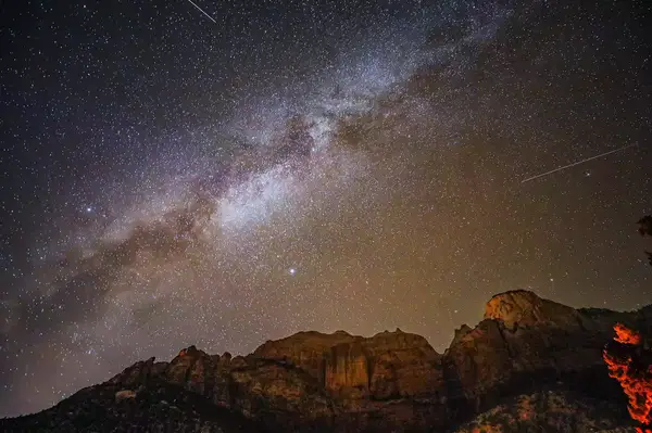 Zion National park on a clear night