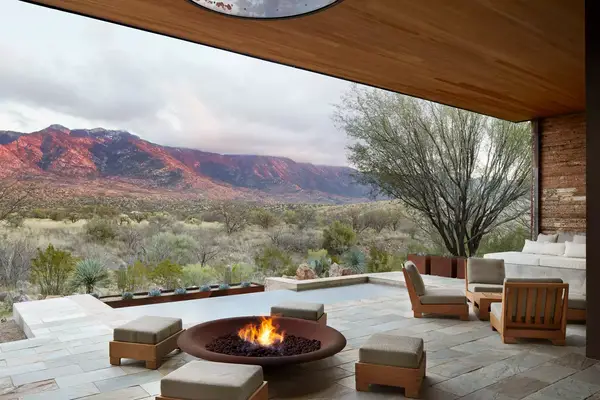 Lounge area with view at Miraval Arizona