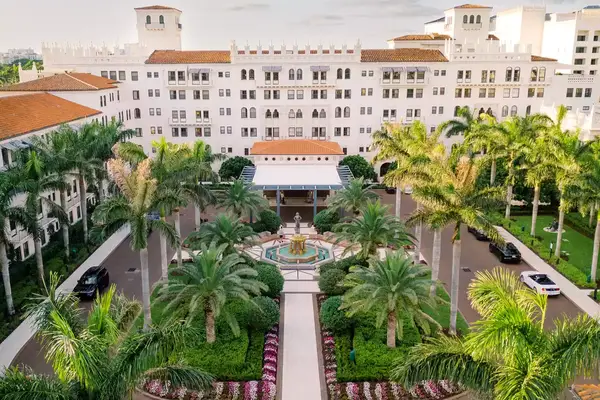 Aerial view of the exterior of The Boca Raton
