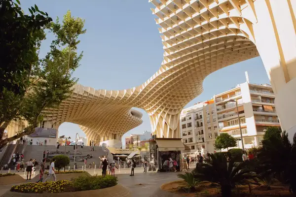 Famous Metropol Parasol structure in Seville, Spain