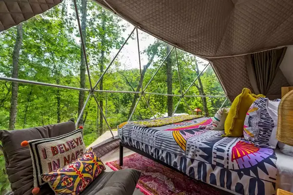 Interior of the Luna Loft at Treetop Hideaways | Chattanooga, Tennessee