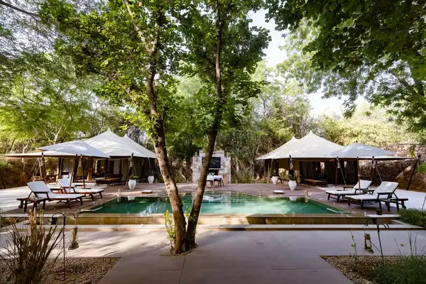 A family suite at a safari lodge in India
