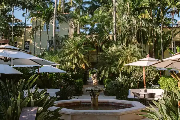 The outdoor gardens at The Brazilian Court