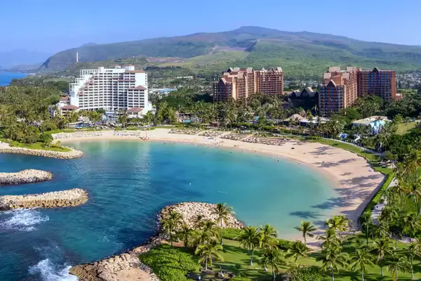 Kapolei, Hawaii on the west coast of Oahu, Hawaii, and its resorts and lagoons 
