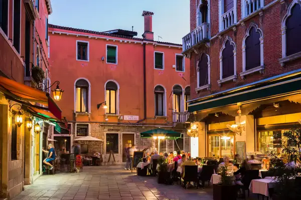 The Italian city of Venice in twilight