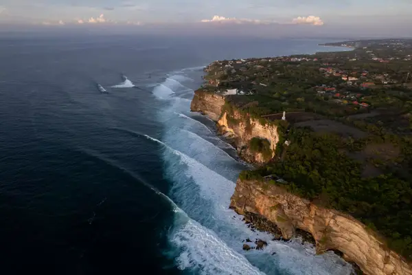 Drone shot of cliffs of Bali