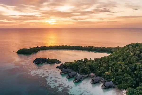 Aerial view of a resort in Indonesia