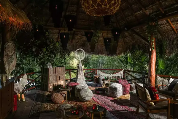 Interior of La Isla Secreta, the secret bar at Rosewood Mayakoba